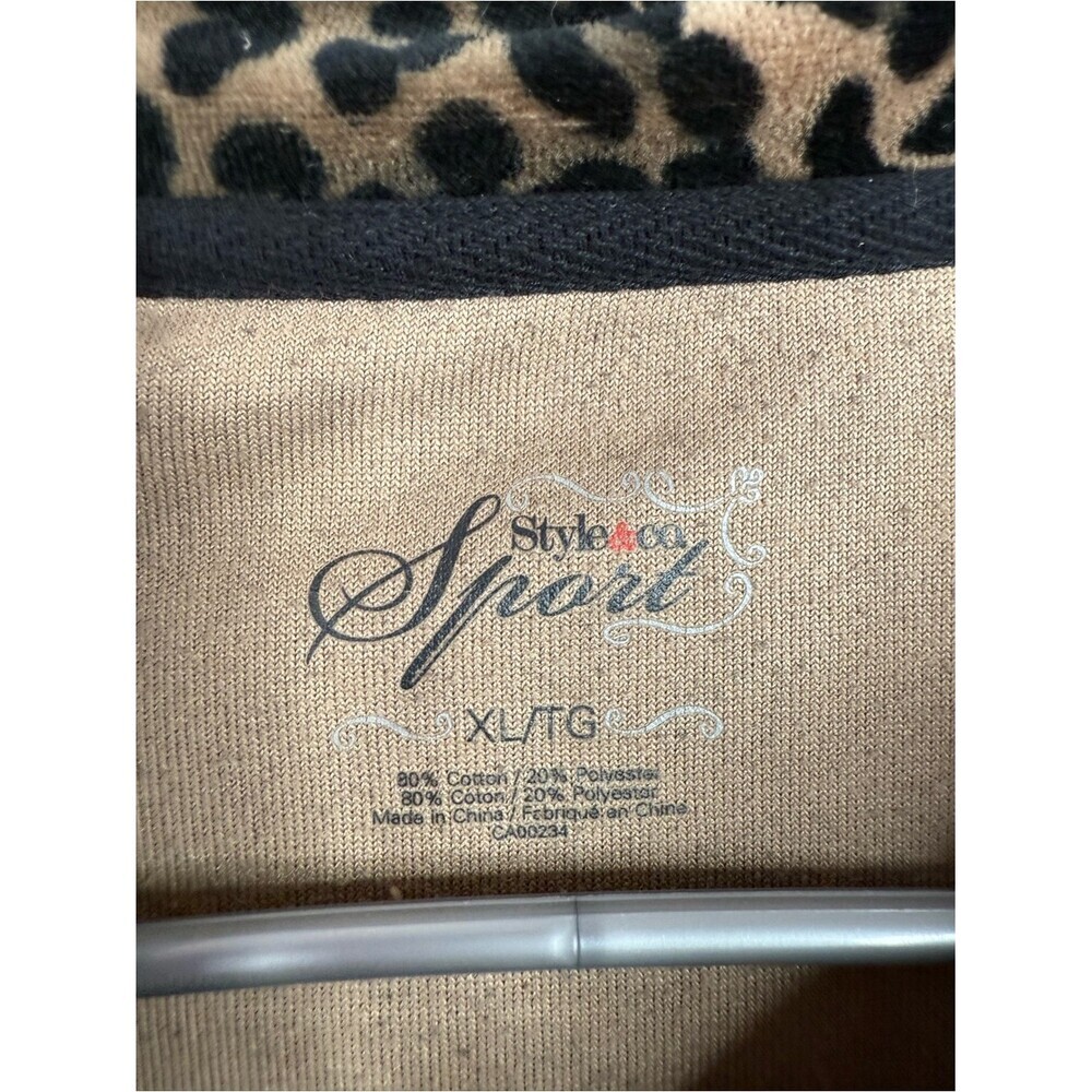 Style & Co. Leopard Print Zip-Front Bomber Jacket - Brown/Black - Picture 7 of 9
